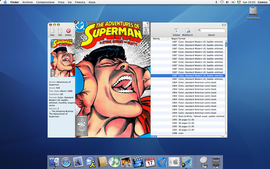 COMICS app issue details and metadata view